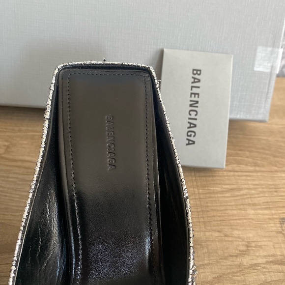 BALENCIAGA Silver Titanium Knife Mules - Picture 5 of 11